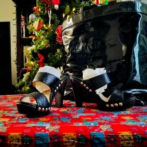 Jimmy Choo Ulrika Brown Snake Print Platforms